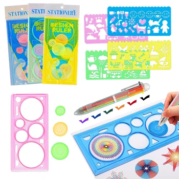 шаблони за рисуване спирографом, Химикалка химикалка, Детски играчки за рисуване, Пъзел, многофункционален инструмент 